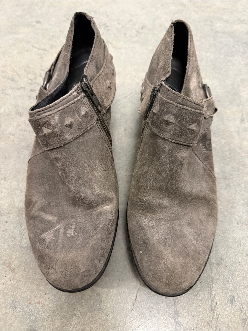 Born Gray Suede Women's Chukka Boots with Studded Strap